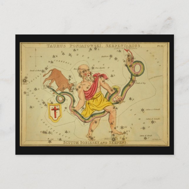 Postal Serpens, Taurus Poniatowski, Serpentarius, etc. (Anverso)