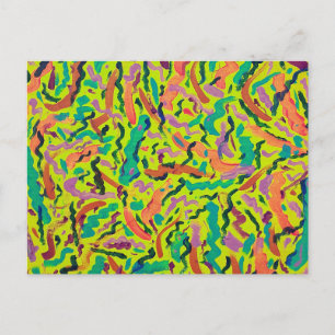 Postal Serpentinas de fiesta sobre amarillo