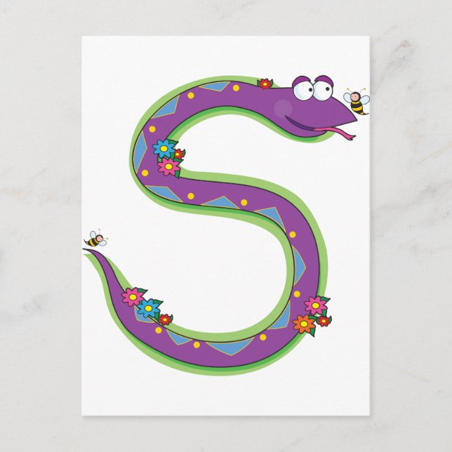 Postal Serpiente Alphabet Animal (Anverso)
