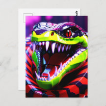 Serpiente Cobra con labios verdes limados y frente