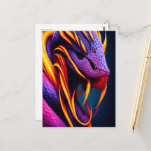 Serpiente Cobra con vibrante escamas naranja y púr