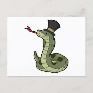 Postal Serpiente como caballero y sombrero