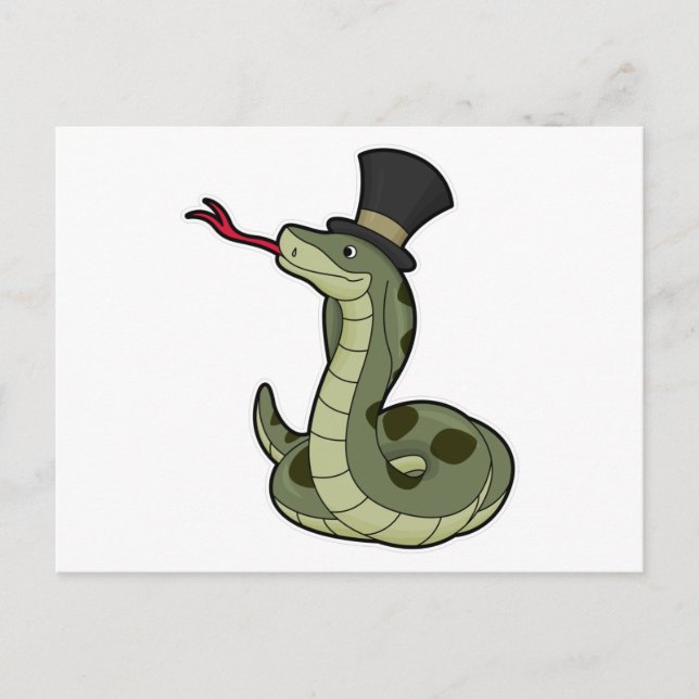Postal Serpiente como caballero y sombrero (Anverso)
