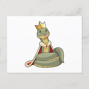 Postal Serpiente como rey con corona