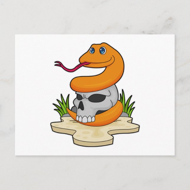 Postal Serpiente con cráneo (Anverso)