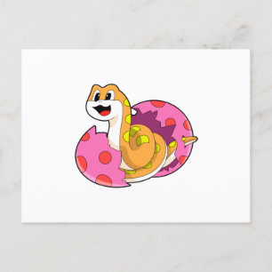 Postal Serpiente con huevo