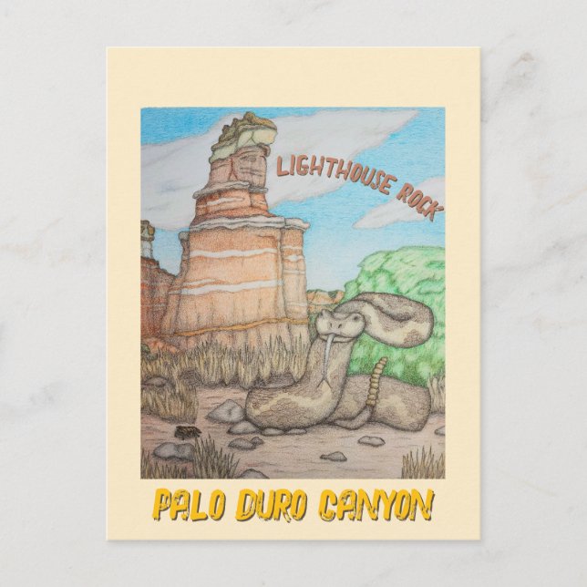 Postal Serpiente de cascabel de Lighthouse Rock (Anverso)