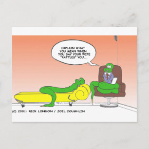 Postal Serpiente de cascabel en terapia Regalos divertido