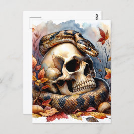 Postal Serpiente De Otoño Con Calavera