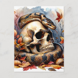 Postal Serpiente De Otoño Con Calavera