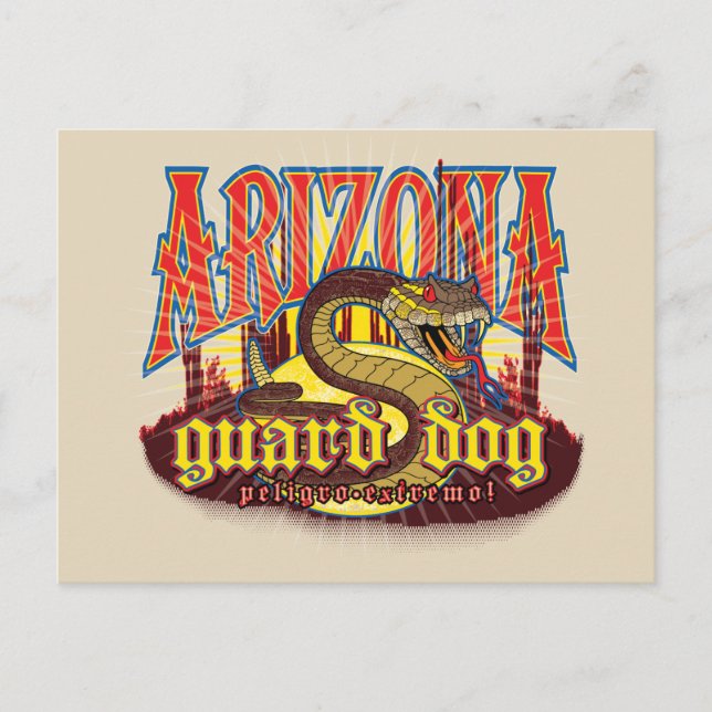 Postal Serpiente de Perro de la Guardia de Arizona (Anverso)