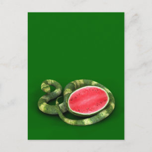 Postal Serpiente de sandía verde