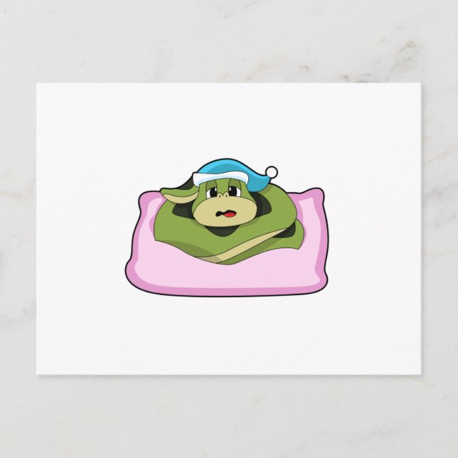 Postal Serpiente durmiendo con gorro de dormir (Anverso)