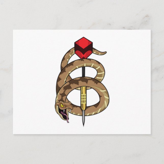 Postal Serpiente en Dardos con Dardo (Anverso)
