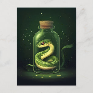 Postal Serpiente encantada en una barra de vidrio