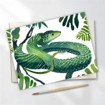 Serpiente Verde | Año de la Serpiente Acuarela