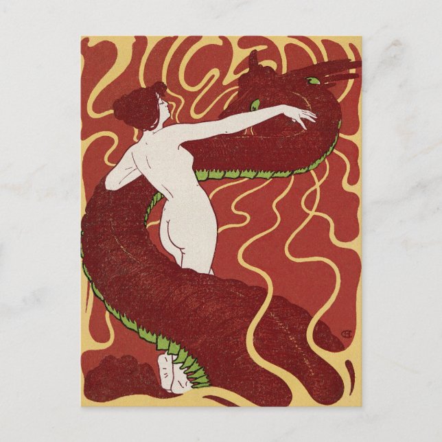 Postal Serpiente y mujer de Christiansen (Anverso)