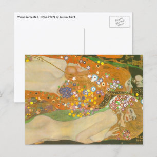 Postal Serpientes de agua II por Gustav Klimt, Art Nouvea