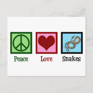 Postal Serpientes de amor por la paz