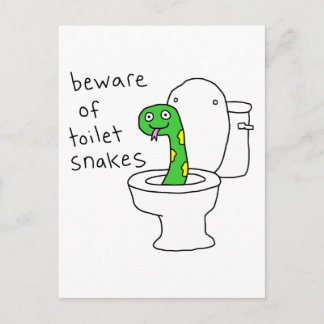 Postal Serpientes de Inodoro Humor Divertido de Baño