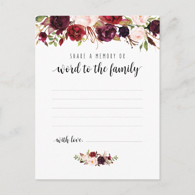 Postal Servicio de funerales, Borgoña, comparte una tarje (Anverso)