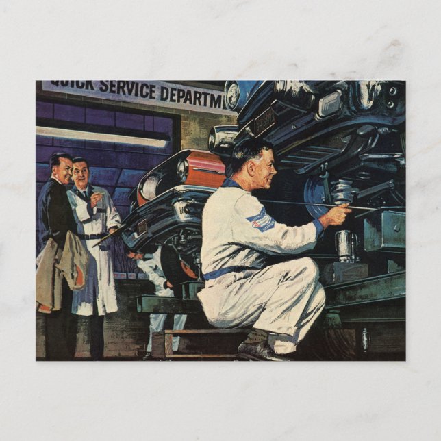 Postal Servicio de reparación de coches de época Mecánica (Anverso)