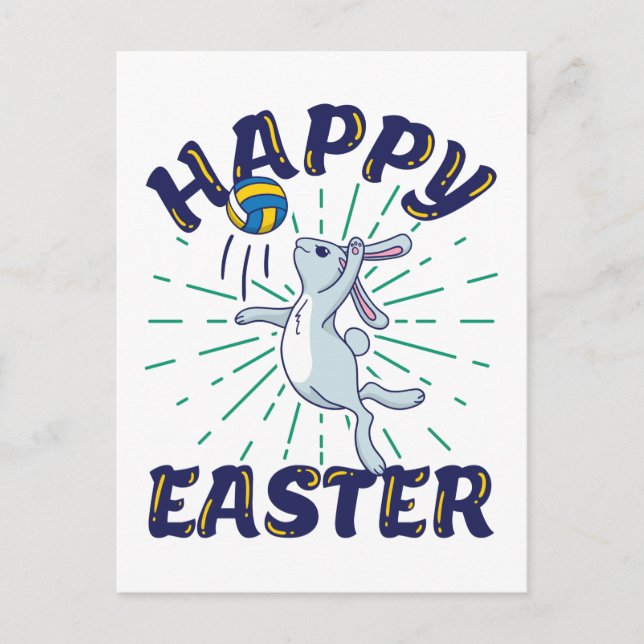 Postal Servicio de Salto de Voleibol de Conejo de Pascua (Anverso)