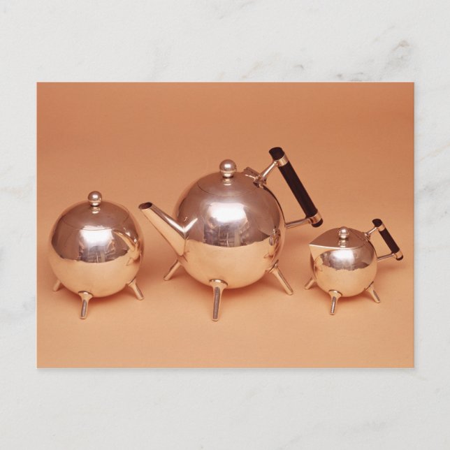 Postal Servicio de té con interiores dorados (Anverso)