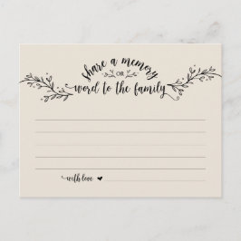 Postal Servicio funeral, Crema Rústica, Compartir una tar