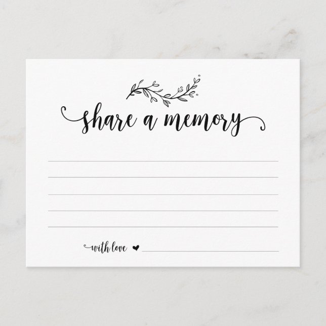 Postal Servicio funeral, fuente negra, Compartir una tarj (Anverso)