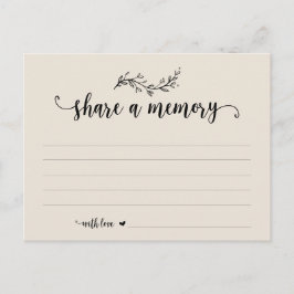 Postal Servicio funeral, tema de crema, Compartir una tar