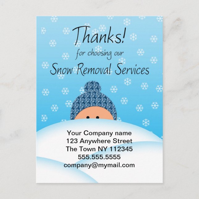 Postal Servicios de eliminación de Nieve para el Cliente (Anverso)