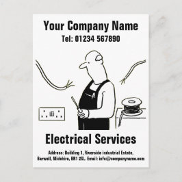 Postal Servicios Eléctricos Caricatura para Personalizar