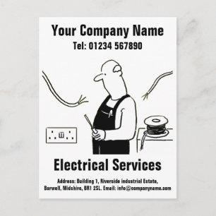 Postal Servicios Eléctricos Caricatura para Personalizar