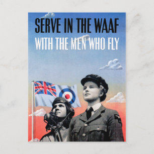 Postal Servir en la WAAF ~ Con los hombres que vuelan