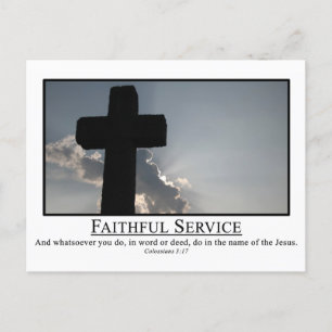 Postal Servir fielmente en el nombre de Jesús Coronel 3:1