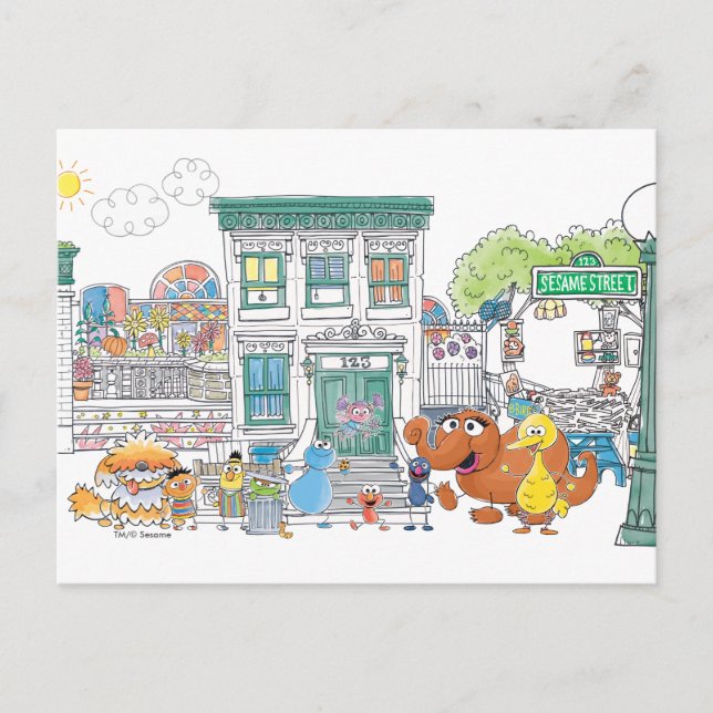 Postal Sesame Pals Doodley Graphic (Anverso)