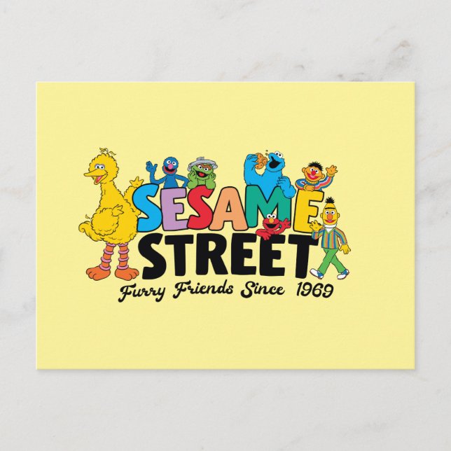 Postal Sesame Street | Amigos Peludos Desde 1969 (Anverso)