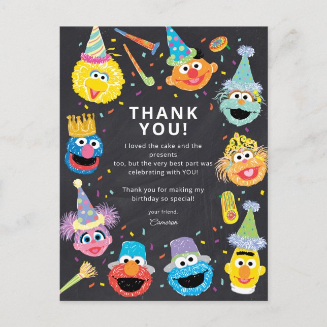 Postal Sesame Street Confetti Feliz Cumpleaños (Anverso)