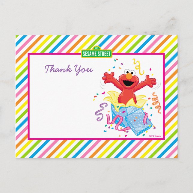 Postal Sesame Street | Cumpleaños de niña de Elmo (Anverso)
