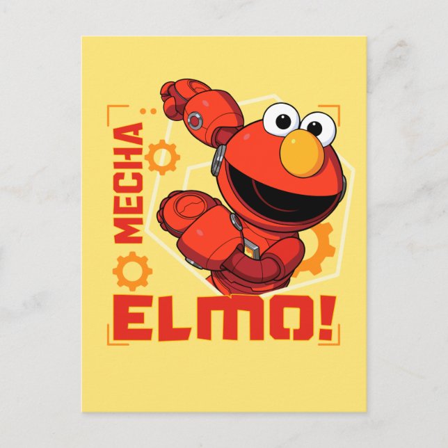 Postal Sesame Street | Mecha Builders Diseño de Elmo (Anverso)
