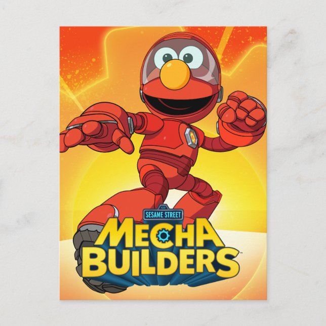 Postal Sesame Street | Mecha Builders Elmo En Acción (Anverso)