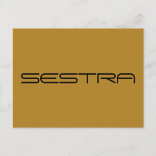 Postal SESTRA de orfanato negro, fuente geométrica