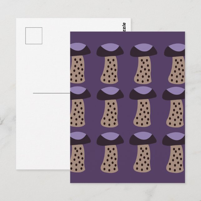 Postal Seta Champiñón Morado (Anverso / Reverso)