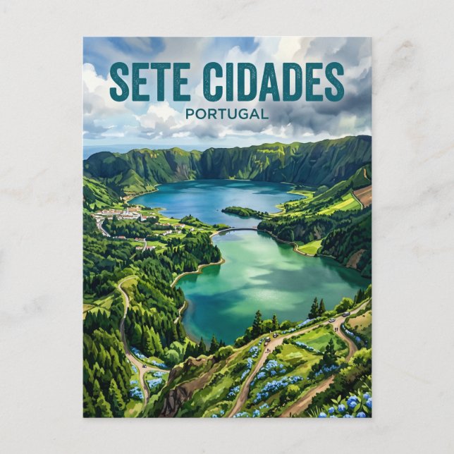Postal Sete Cidades Portugal (Anverso)