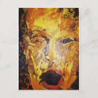 Seth, cara de hombre, pintura acrílica original