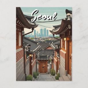 Postal Seúl Bukchon Corea del Sur Atardecer