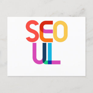 Postal Seúl Corea del Sur Arte Pop Letras