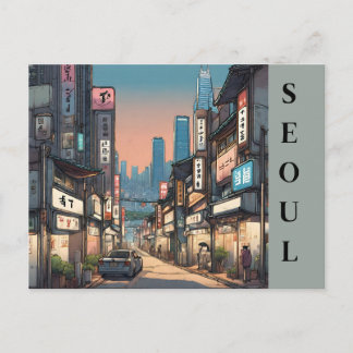 Postal Seúl Vintage Corea del Sur Viaje paisaje urbano as