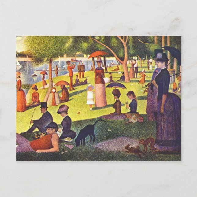 Postal Seurat Painting Domingo Por La Tarde (Anverso)